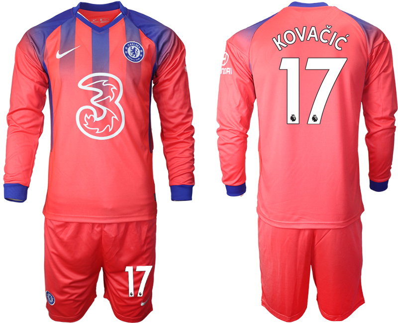 Men 2021 Chelsea away Long sleeve #17 soccer jerseys->chelsea jersey->Soccer Club Jersey